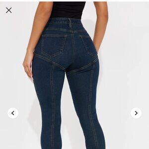 Fashion Nova Dark Blue Skinny Jeans
